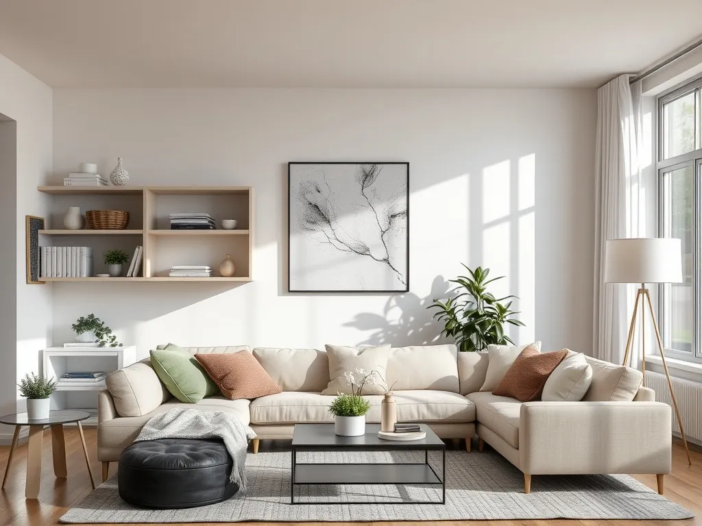 Minimalistisk indretning med få genstande